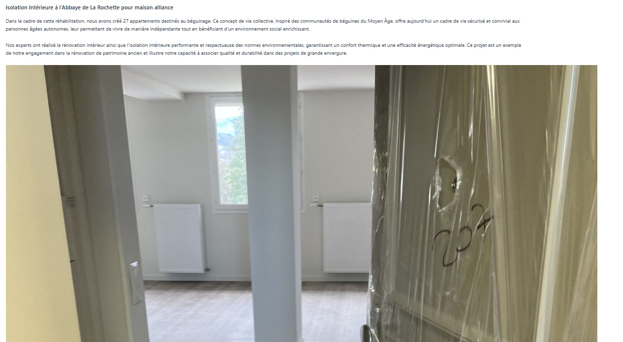 Abbaye Belmont-Tramonet rénovation intérieure