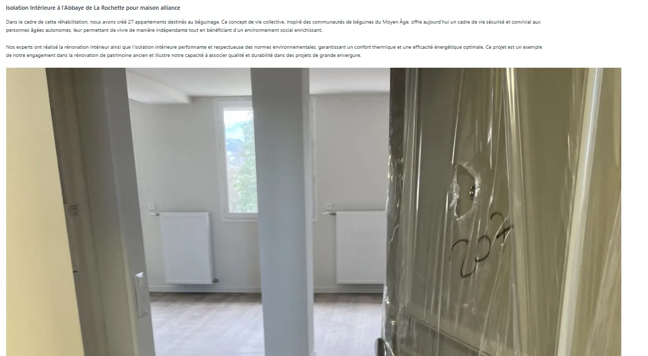 Abbaye Belmont-Tramonet rénovation intérieure