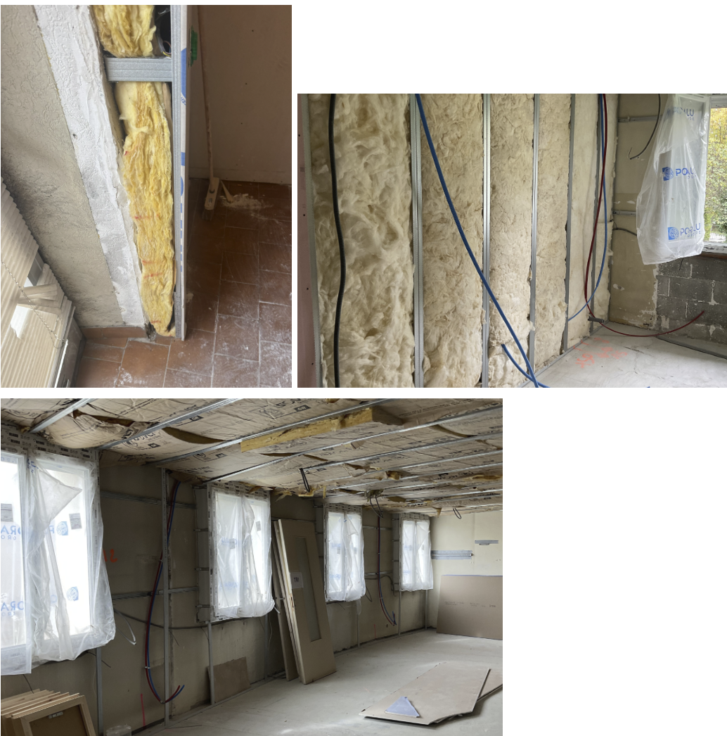 Chantier isolation intérieure laine minérale – Selesta