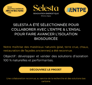 Partenariat entre Selesta de l’ENTPE & l’ENSAL : nous avons mené des essais sur trois techniques d’isolation naturelle : Blocs miscanthus + terre Projection balle de riz + chaux Banchage chanvre + chaux